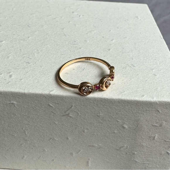 18k Rose Gold Ruby‎ Ring Size 5 - Picture 4 of 4